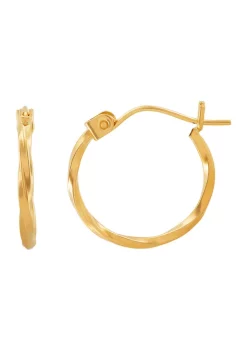 Top 10 😀 Hoop Earrings in 14K Yellow Gold by Belk & Co. 🔥