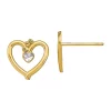 Top 10 🔔 14K Yellow Gold with Rhodium Diamond Cut Heart Post Earrings by Belk & Co. ✨