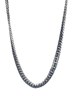 Budget 🎁 Stainless Steel 2 Tone Necklace with Blue Ion Plating by Belk & Co. ✔️