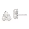 Cheap 💯 Sterling Silver Rhodium-plated-plated Imitation Shell 3-Pearl Cubic Zirconia Post Earrings by Belk & Co. 😍