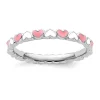 Wholesale 🎁 Sterling Silver Stackable Expressions Pink and White Enamel Heart Ring by Belk & Co. 🎁