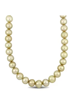New ✔️ 13-15MM Graduated Golden South Sea Cultured Pearl Necklace with 14K Yellow Gold Diamond Ball Clasp by Belk & Co. ❤️ -DealsBelk & Co. Store Belk 39341