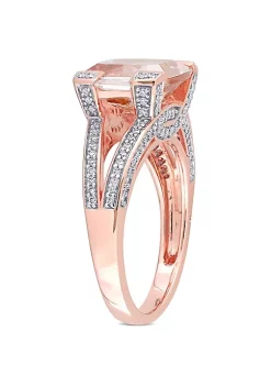 Flash Sale 🎁 Cushion Morganite and 3/5 CT TW Multi-Shape Diamond Ring in 14k Rose Gold by Belk & Co. 🎉 -DealsBelk & Co. Store Belk 39343