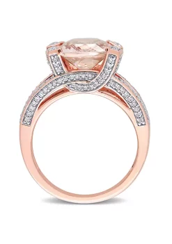 Flash Sale 🎁 Cushion Morganite and 3/5 CT TW Multi-Shape Diamond Ring in 14k Rose Gold by Belk & Co. 🎉 -DealsBelk & Co. Store Belk 39344