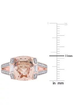 Flash Sale 🎁 Cushion Morganite and 3/5 CT TW Multi-Shape Diamond Ring in 14k Rose Gold by Belk & Co. 🎉 -DealsBelk & Co. Store Belk 39345