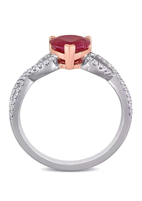 Best Sale โ๏ธ 1.75 ct. t.w. Ruby and 1/4 ct. t.w. Diamond Heart Infinity Ring in 14K White and Rose Gold by Belk & Co. ๐ 2 Best Sale โ๏ธ 1.75 ct. t.w. Ruby and 1/4 ct. t.w. Diamond Heart Infinity Ring in 14K White and Rose Gold by Belk & Co. ๐ - Image 2