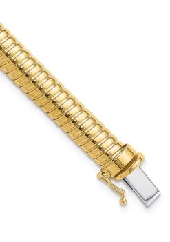 Best Pirce 😍 14K Two Tone Polished 7.25mm Domed Bracelet by Belk & Co. 🔔