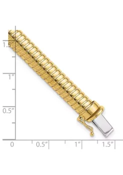 Best Pirce 😍 14K Two Tone Polished 7.25mm Domed Bracelet by Belk & Co. 🔔 -DealsBelk & Co. Store Belk 39375