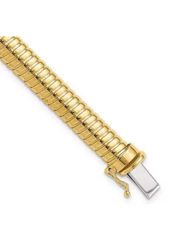 Best Pirce 😍 14K Two Tone Polished 7.25mm Domed Bracelet by Belk & Co. 🔔 -DealsBelk & Co. Store Belk 39376