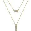 Flash Sale 🎁 3/8 ct. t.w. Diamond Layered Two Bar Necklace in 14K Yellow Gold by Belk & Co. 🎁