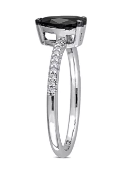 Best Pirce 😉 1.1 ct. t.w. Black and White Diamond Teardrop Engagement Ring in 14k White Gold by Belk & Co. ✨ -DealsBelk & Co. Store Belk 39410