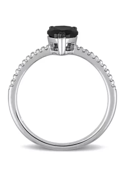 Best Pirce 😉 1.1 ct. t.w. Black and White Diamond Teardrop Engagement Ring in 14k White Gold by Belk & Co. ✨ -DealsBelk & Co. Store Belk 39411