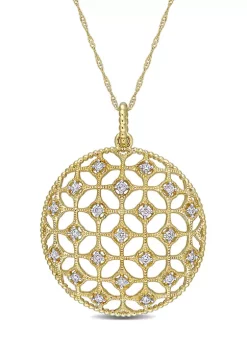 Best reviews of 😀 1/4 ct. t.w. Diamond Lace Pendant with Chain in 14K Yellow Gold by Belk & Co. 🤩 -DealsBelk & Co. Store Belk 39419