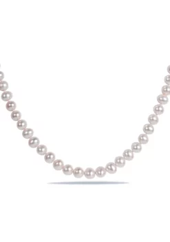 New ⌛ 6.5-7MM Cultured Freshwater Pearl 16" Strand Necklace with Sterling Silver Clasp by Belk & Co. 😍