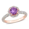 New 😍 Amethyst and 1/4 CT TW Diamond Halo Vintage Ring in 14k Rose Gold by Belk & Co. 😉