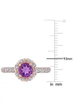 New 😍 Amethyst and 1/4 CT TW Diamond Halo Vintage Ring in 14k Rose Gold by Belk & Co. 😉 -DealsBelk & Co. Store Belk 39422