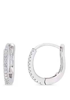 Top 10 ⭐ 0.16 ct. t.w. Diamond Hoop Earrings in 14k White by Belk & Co. 👏 -DealsBelk & Co. Store Belk 39427