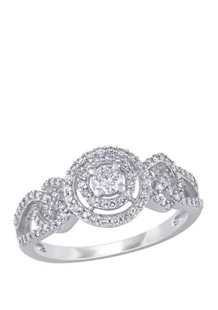 Hot Sale ๐ 1/2 ct. t.w. Diamond Cluster Halo Engagement Ring by Belk & Co. ๐