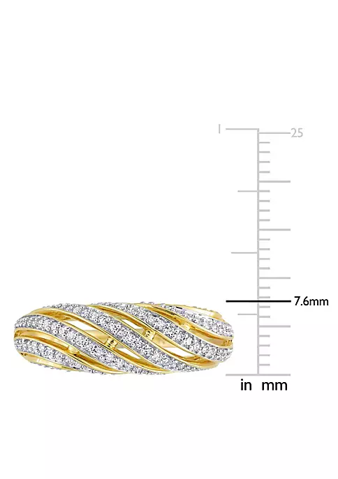 Discount ✨ 1/2 ct. t.w. Diamond Swirl Design Ring in 14K Yellow Gold by Belk & Co. 🧨 3 Discount ✨ 1/2 ct. t.w. Diamond Swirl Design Ring in 14K Yellow Gold by Belk & Co. 🧨 - Image 3