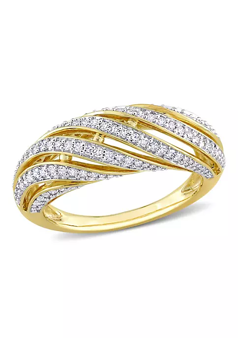 Discount ✨ 1/2 ct. t.w. Diamond Swirl Design Ring in 14K Yellow Gold by Belk & Co. 🧨 5 Discount ✨ 1/2 ct. t.w. Diamond Swirl Design Ring in 14K Yellow Gold by Belk & Co. 🧨 - Image 5