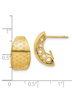 Best deal 🎁 14K Yellow Gold Polished and Textured Earrings by Belk & Co. 👍 -DealsBelk & Co. Store Belk 39487
