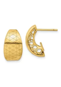 Best deal 🎁 14K Yellow Gold Polished and Textured Earrings by Belk & Co. 👍 -DealsBelk & Co. Store Belk 39488