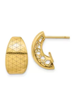 Best deal 🎁 14K Yellow Gold Polished and Textured Earrings by Belk & Co. 👍 -DealsBelk & Co. Store Belk 39490