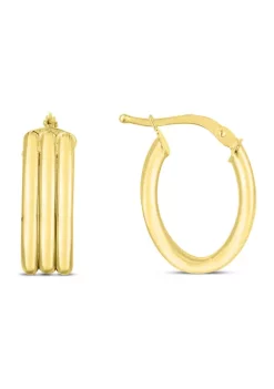 Promo ✔️ 14KY OVAL 3-ROW HOOP EARRING by Belk & Co. 😉 -DealsBelk & Co. Store Belk 39519