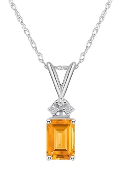 Top 10 ⭐ 14K Gold 7x5 Emerald Cut Citrine Diamond Accent Pendant by Belk & Co. 🌟 -DealsBelk & Co. Store Belk 39531