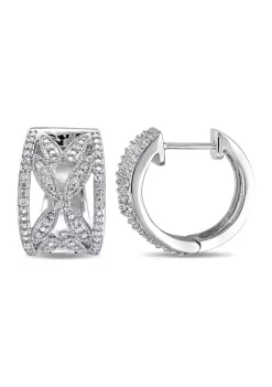 Cheap 🎉 1/4 ct. t.w. Diamond Cuff Filigree Earrings In Sterling Silver by Belk & Co. 🌟