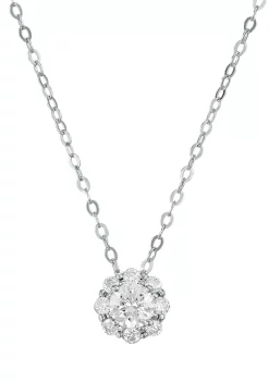 Promo 🎉 Lab Created 1/2 ct. t.w. Lab Diamond Pendant with 18" Rolo Chain in 14K White Gold by Belk & Co. 🥰