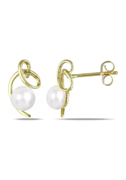 Wholesale 💯 Cultured Freshwater Pearl Twist Earrings in 10k Yellow Gold by Belk & Co. 🔔 -DealsBelk & Co. Store Belk 39571