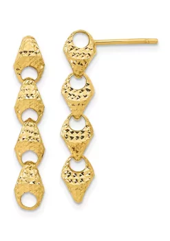 Promo 🌟 14K Yellow Gold Diamond Cut Fancy Link Drop Post Earrings by Belk & Co. 🤩