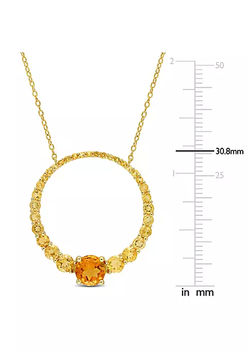 Outlet 🌟 3.24 ct. t.g.w. Citrine and Madeira Citrine Graduated Open Circle Pendant with Chain in 18K Yellow Gold Plated Sterling Silver by Belk & Co. 👍 3 Outlet 🌟 3.24 ct. t.g.w. Citrine and Madeira Citrine Graduated Open Circle Pendant with Chain in 18K Yellow Gold Plated Sterling Silver by Belk & Co. 👍 - Image 3
