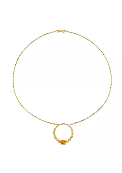 Outlet 🌟 3.24 ct. t.g.w. Citrine and Madeira Citrine Graduated Open Circle Pendant with Chain in 18K Yellow Gold Plated Sterling Silver by Belk & Co. 👍 5 Outlet 🌟 3.24 ct. t.g.w. Citrine and Madeira Citrine Graduated Open Circle Pendant with Chain in 18K Yellow Gold Plated Sterling Silver by Belk & Co. 👍 - Image 5