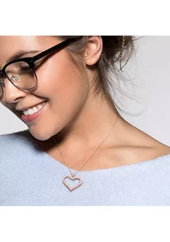 Best Pirce 😉 Lab Created 2.42 ct. t.g.w. Created Moissanite Heart Pendant with Chain in Rose Plated Sterling Silver by Belk & Co. 🛒 -DealsBelk & Co. Store Belk 39592