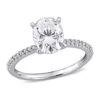 Top 10 🔔 Lab Created 2 ct. t.w. Oval-Cut Moissanite and 1/10 ct. t.w. Diamond Engagement Ring in 14k White Gold by Belk & Co. 🎁