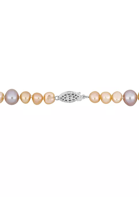 Best Sale ⭐ 7.5-8MM Purple Freshwater Cultured Pearl and 5-5.5MM Pink Freshwater Cultured Pearl Necklace in Sterling Silver, 18 in by Belk & Co. 🛒 4 Best Sale ⭐ 7.5-8MM Purple Freshwater Cultured Pearl and 5-5.5MM Pink Freshwater Cultured Pearl Necklace in Sterling Silver, 18 in by Belk & Co. 🛒 - Image 4