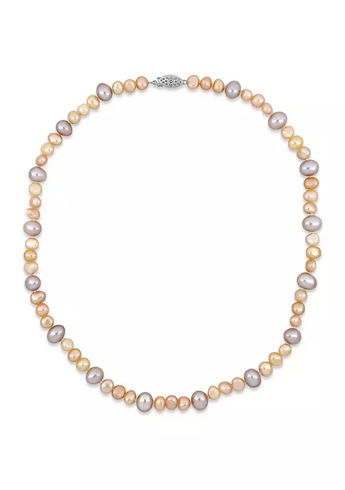 Best Sale ⭐ 7.5-8MM Purple Freshwater Cultured Pearl and 5-5.5MM Pink Freshwater Cultured Pearl Necklace in Sterling Silver, 18 in by Belk & Co. 🛒 5 Best Sale ⭐ 7.5-8MM Purple Freshwater Cultured Pearl and 5-5.5MM Pink Freshwater Cultured Pearl Necklace in Sterling Silver, 18 in by Belk & Co. 🛒 - Image 5