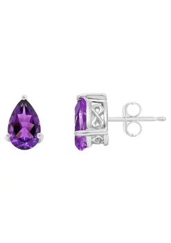 Cheapest 🤩 Sterling Silver 8x5mm Pear Shape Amethyst Stud Earrings by Belk & Co. 🥰 -DealsBelk & Co. Store Belk 39653