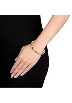 Best reviews of 🎁 Oval Link Bracelet in Yellow Plated Sterling Silver by Belk & Co. ❤️ -DealsBelk & Co. Store Belk 39655
