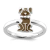 Buy ✔️ Sterling Silver Stackable Expressions Brown Enameled 🐶 Dog Ring by Belk & Co. 🤩