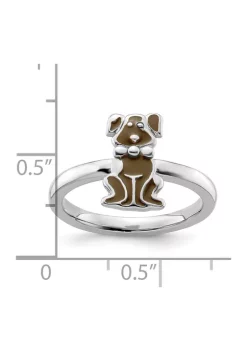 Buy ✔️ Sterling Silver Stackable Expressions Brown Enameled 🐶 Dog Ring by Belk & Co. 🤩 -DealsBelk & Co. Store Belk 39674