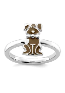 Buy ✔️ Sterling Silver Stackable Expressions Brown Enameled 🐶 Dog Ring by Belk & Co. 🤩 -DealsBelk & Co. Store Belk 39675