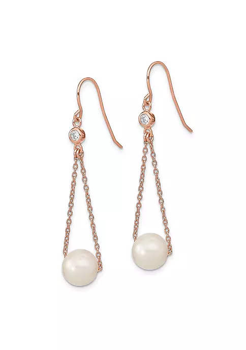 Flash Sale ๐ Sterling Silver Rose-tone 18k Flash-plated 8-9mm Freshwater Cultured Pearl Cubic Zirconia Earrings by Belk & Co. โ 2 Flash Sale ๐ Sterling Silver Rose-tone 18k Flash-plated 8-9mm Freshwater Cultured Pearl Cubic Zirconia Earrings by Belk & Co. โ - Image 2