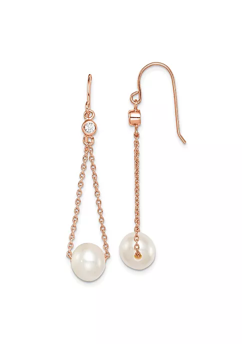 Flash Sale ๐ Sterling Silver Rose-tone 18k Flash-plated 8-9mm Freshwater Cultured Pearl Cubic Zirconia Earrings by Belk & Co. โ 4 Flash Sale ๐ Sterling Silver Rose-tone 18k Flash-plated 8-9mm Freshwater Cultured Pearl Cubic Zirconia Earrings by Belk & Co. โ - Image 4