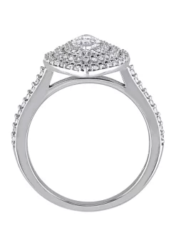 Budget 💯 1 ct. t.w. Diamond Marquise Triple Halo Engagement Ring in 14k White Gold by Belk & Co. 🧨 -DealsBelk & Co. Store Belk 39698