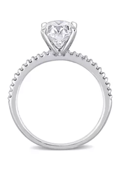 Top 10 🔔 Lab Created 2 ct. t.w. Oval-Cut Moissanite and 1/10 ct. t.w. Diamond Engagement Ring in 14k White Gold by Belk & Co. 🎁 -DealsBelk & Co. Store Belk 397