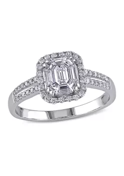 Cheapest 🎉 3/4 ct. t.w. Diamond Halo Split Shank Engagement Ring in 18k White Gold by Belk & Co. 😍 -DealsBelk & Co. Store Belk 39708