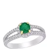Cheap 🧨 Emerald and Diamond Halo Split Shank Engagement Ring by Belk & Co. 🎁